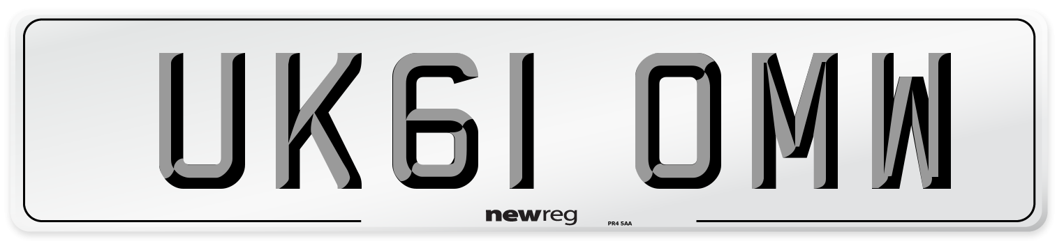UK61 OMW Number Plate from New Reg